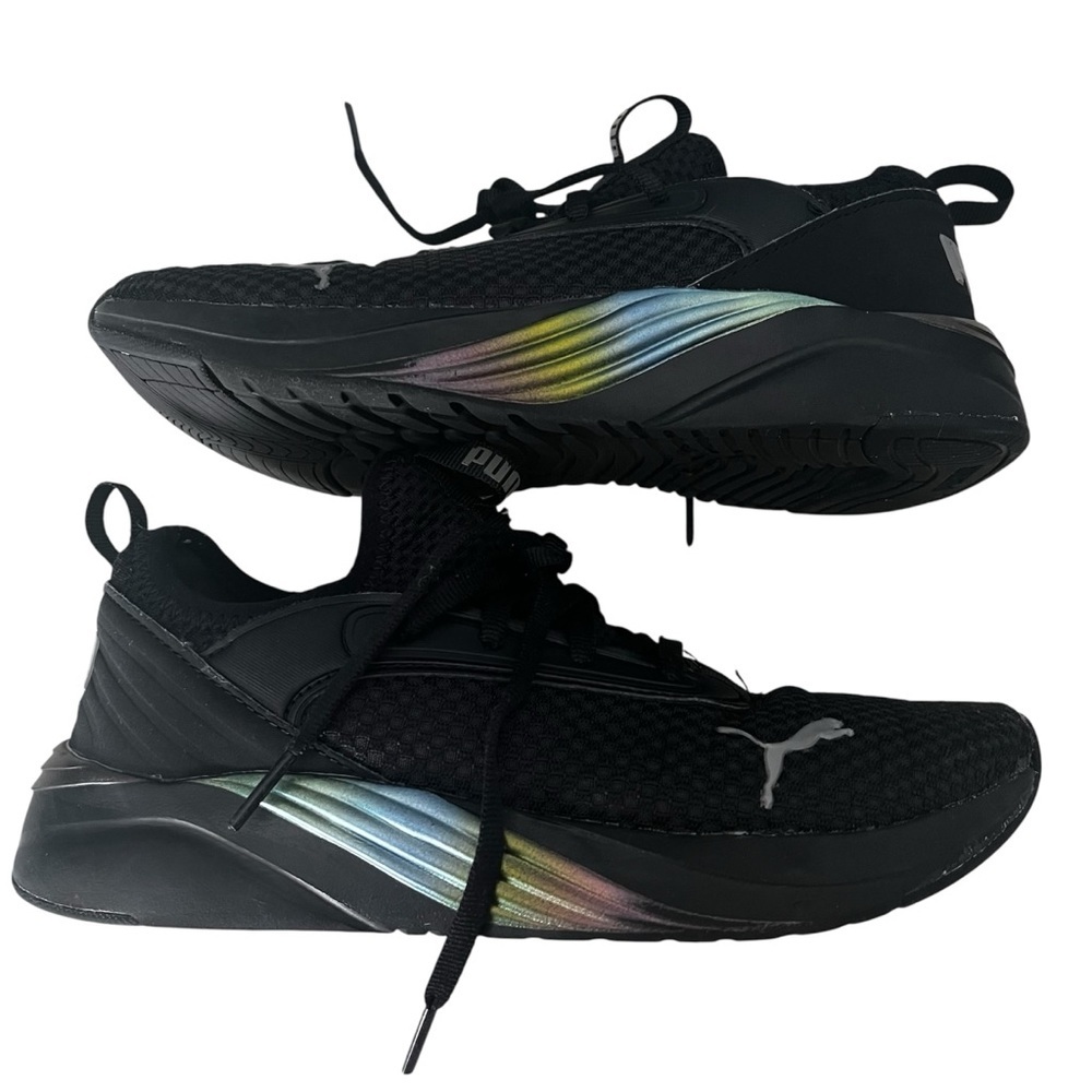 Puma Black Training Sneakers Iridescent Side Accent Women’s Size 6